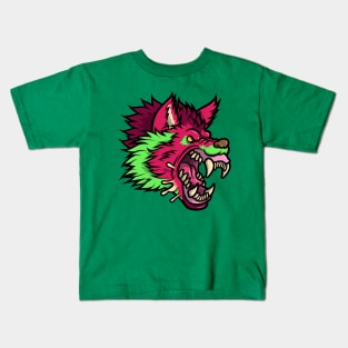 Pink Punk Wolf Kids T-Shirt